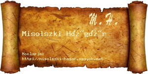 Misolszki Hágár névjegykártya
